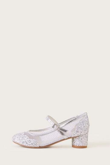 Monsoon Silver Annabelle Mesh Glitter Shoes