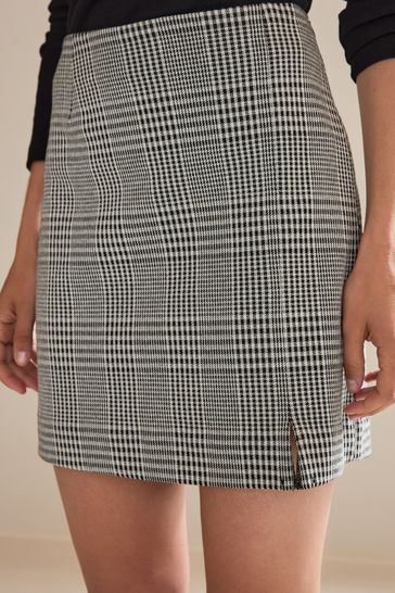 Buy Black White Check A Line Mini Skirt from Next Slovenia