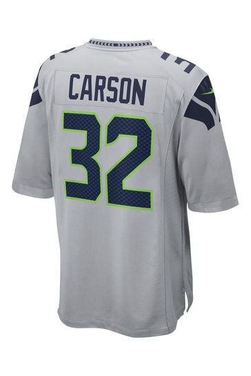 Nike Grey NFL Seattle Seahawks Alternate Game Jersey Chris Carson