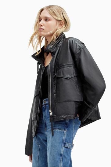 Buy AllSaints Black Clay Jacket from Next Oman