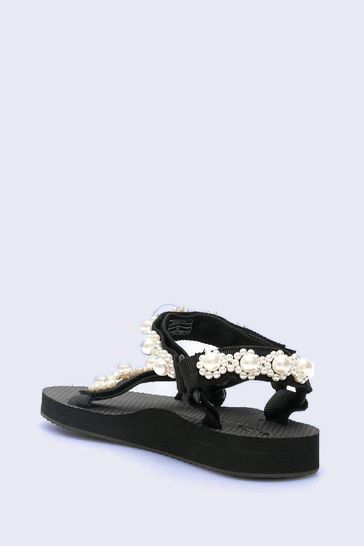 Buy Arizona Love Black Trekky Pearl Sandals from Next USA