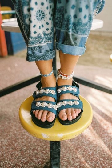 Buy Arizona Love Denim Pearl Apache Sandals from Next Greece