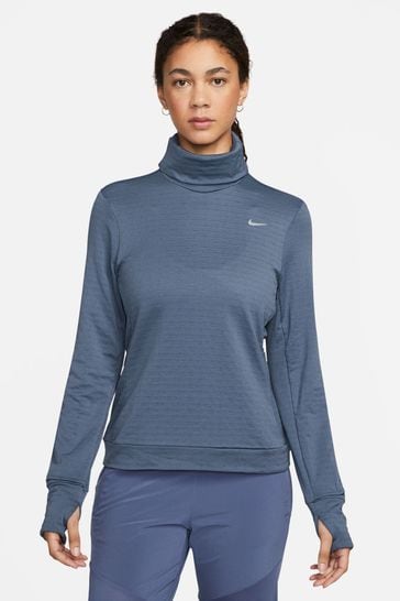 Nike Blue Therma FIT Element Swift Turtleneck Running Top