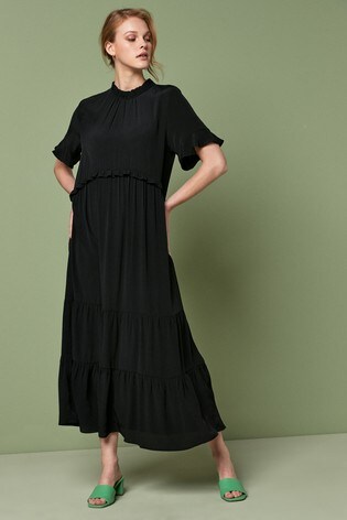 next black ruffle dress