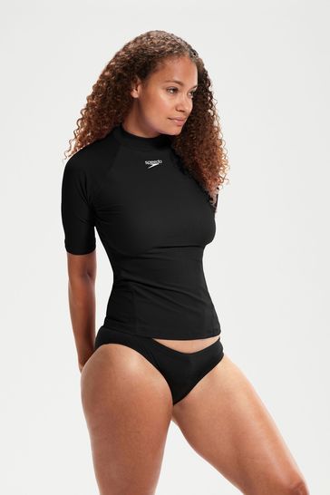 Speedo rash guard short on sale sleeve