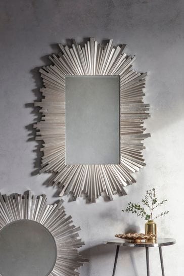 Gallery Direct Silver Herzfeld Rectangle Art Deco Mirror