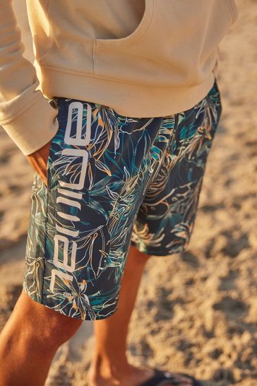 Animal Mens Blue Deep Dive Printed Board Shorts