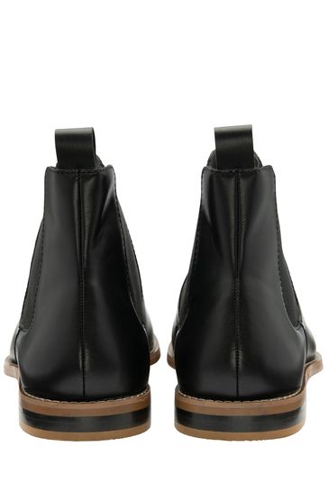Frank Wright Black Leather Chelsea Mens Boots