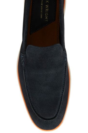 Frank Wright Blue Suede Slip On Loafers