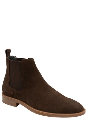 Frank Wright Brown Suede Chelsea Mens Boots
