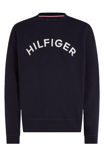 Black tommy hilfiger deals crew neck