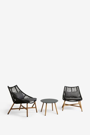 Black Helsinki Garden 2 seat Bistro Set