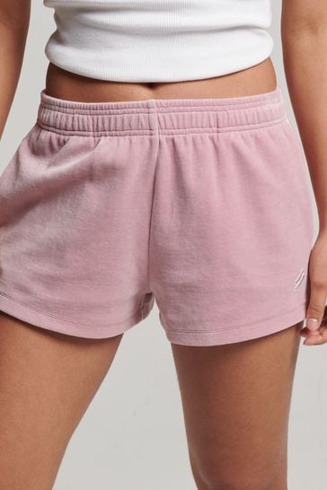 Superdry Pink Logo Velour Shorts
