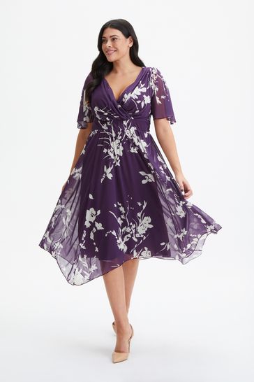 Scarlett & Jo Purple Julie Hanky Hem Dress