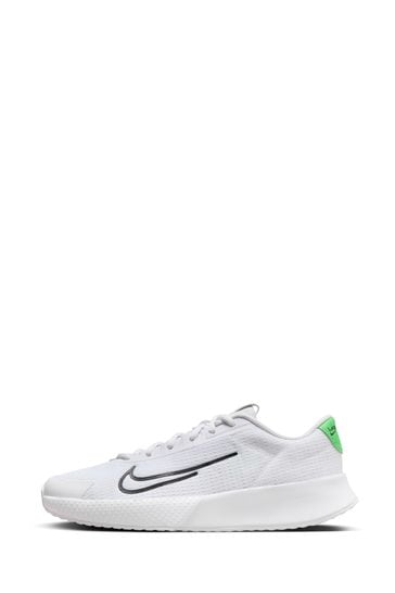 Nike White Black Court Vapor Lite 2 Hard Court Tennis Shoes