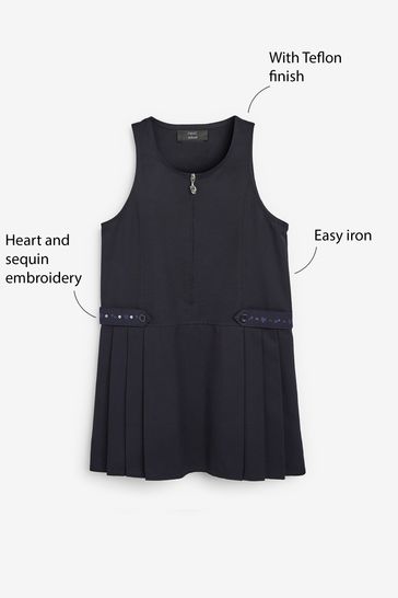 Buy Navy Embroidered Pinafore School Dress 3 14yrs from Next Kuwait