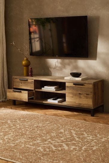Buy Dark Bronx Up to 65 inch Oak Effect TV Unit from the Next UK