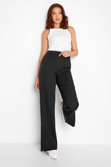 Black split leg trousers on sale