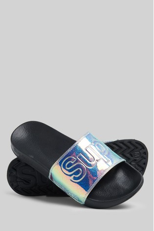 Superdry Holographic Glitter Pool Sliders