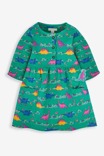 Buy JoJo Maman Bebe Green Dino Bird Button Front Dress from Next Kuwait