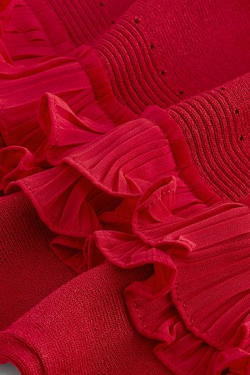 Buy Red Woven Sleeve Ruffle Layer Jumper from Next Ireland