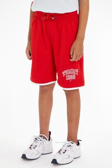 Tommy Hilfiger Red Varsity Jogger Shorts
