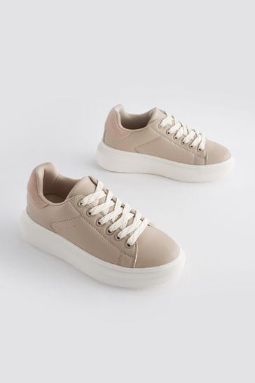 Neutral Brown Chunky Sole Trainers