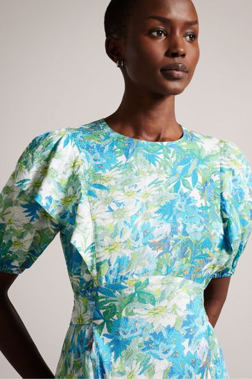 Ted baker teal sale bird print dress