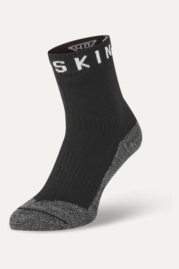 SEALSKINZ Somerton Waterproof Warm Weather Soft Touch Ankle Length Black Socks