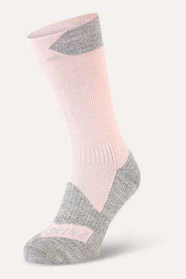 SEALSKINZ Pink Raynham Waterproof All Weather Mid Length Socks