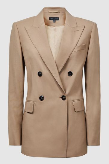 Buy Reiss Camel Kate Atelier Wool Double Breasted Blazer from Next