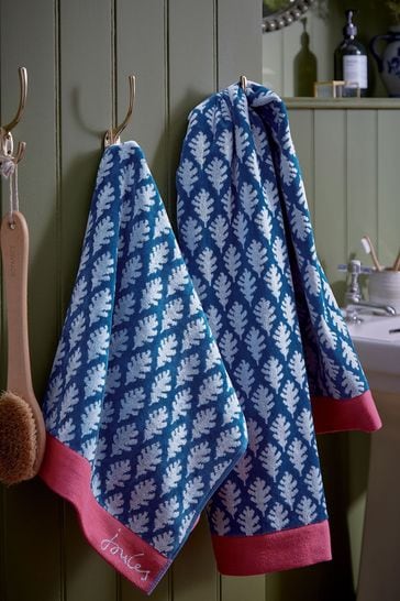 Joules Blue Oak Leaf Towel