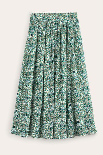 Boden green store pleated skirt