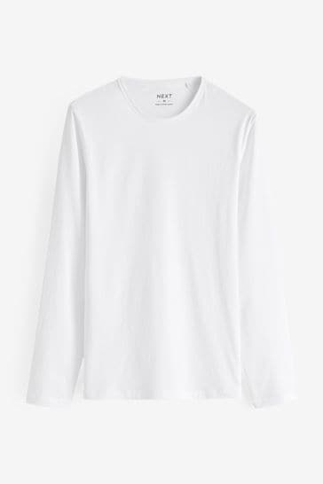 White Long Sleeve 100 Cotton T Shirts 5 Pack