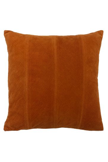 furn. Rust Orange Jagger Ribbed Polyester Filled Cushion