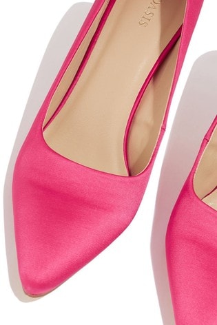 Buy Oasis Pink Satin Court Shoes from 