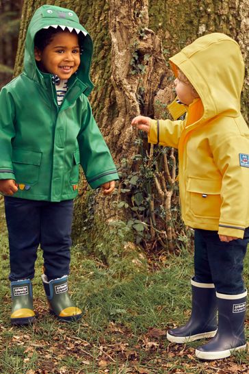 JoJo Maman B b Khaki Cosy Lined Colour Block Wellies