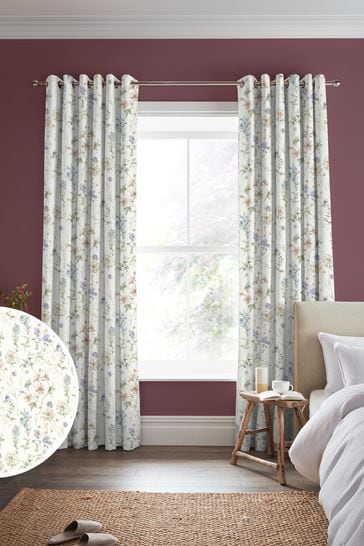 Chalk Pink Wild Meadow Wood Violet Made to Measure Curtains