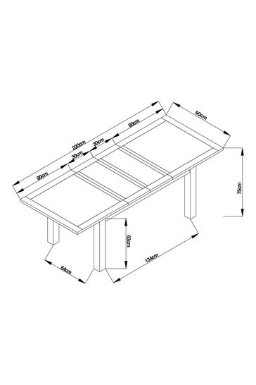 Oak double extendable dining table deals