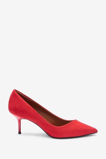 wide fit red kitten heel shoes