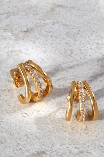 Gold online claw earrings
