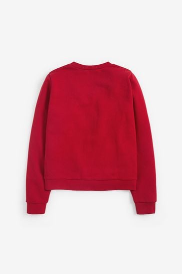 Red Cotton Rich Frill Pocket Jersey School Cardigan 3 16yrs