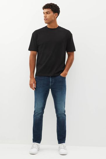 Blue t shirt shop and jeans