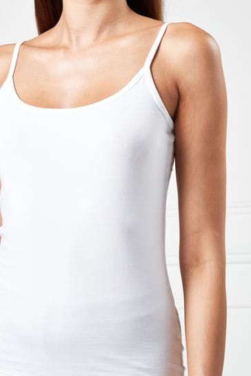 White Thin Strap Vest