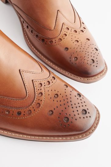 Brown brogue chelsea boots womens hotsell