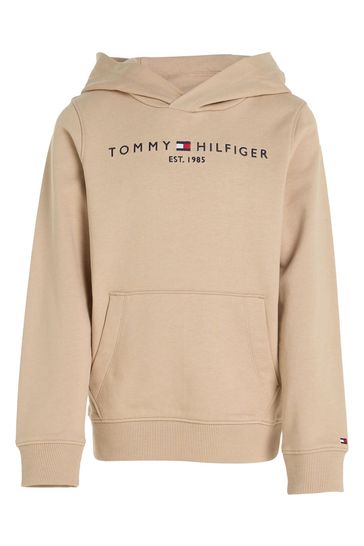 Cream tommy hilfiger hoodie best sale