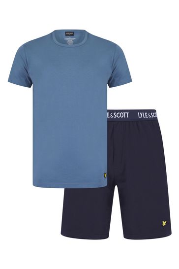 Lyle and Scott Blue Charlie Shirt And Pyjama Set