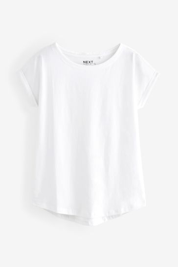 women's white cap sleeve t shirt