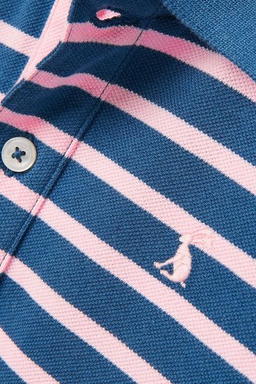 Joules Filbert Pink Striped Pique Cotton Polo Shirt