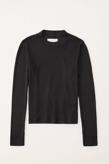 Abercrombie & Fitch Black Essential Cosy Mock Roll Neck Top